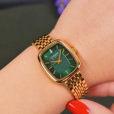 Жіночий годинник Curren 9093 Gold-Green