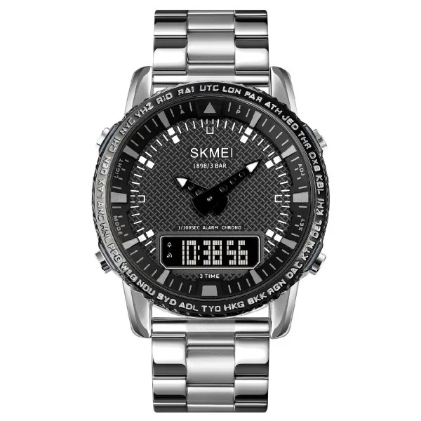 Чоловічий годинник Skmei 1898SIBK Silver-Black фото 1