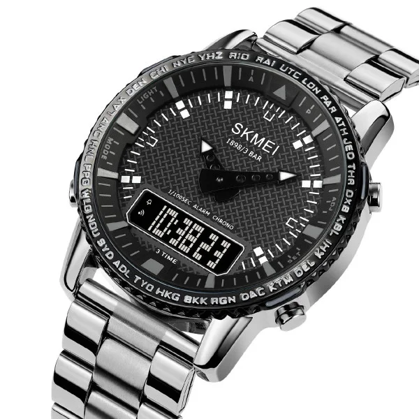 Чоловічий годинник Skmei 1898SIBK Silver-Black фото 3