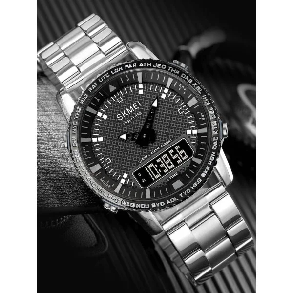 Чоловічий годинник Skmei 1898SIBK Silver-Black фото 4