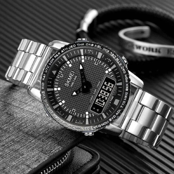 Чоловічий годинник Skmei 1898SIBK Silver-Black фото 5