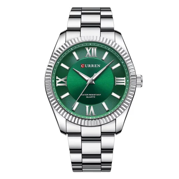 Чоловічий годинник Curren 8453 Silver-Green фото 1