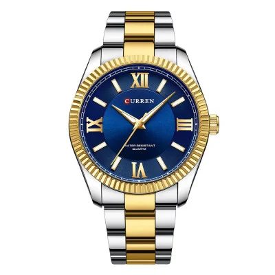 Мужские часы Curren 8453 Gold-Silver-Blut