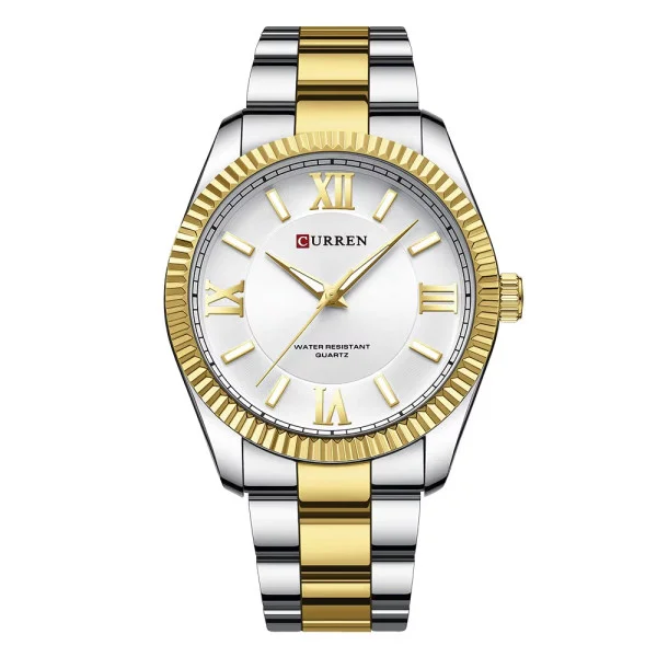 Чоловічий годинник Curren 8453 Gold-Silver-White фото 1