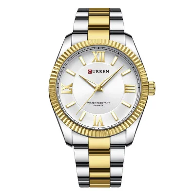 Мужские часы Curren 8453 Gold-Silver-White