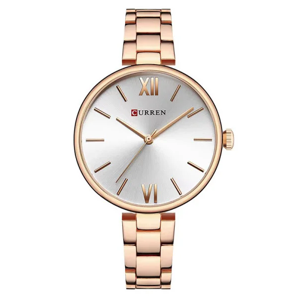 Женские часы Curren 9017 Rose Gold-White фото 1