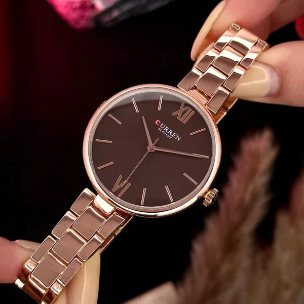 Женские часы Curren 9017 Rose Gold-Red фото 3