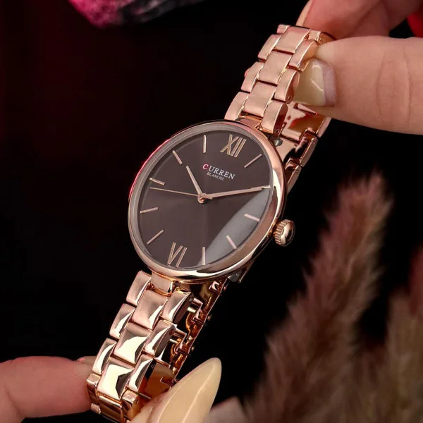 Женские часы Curren 9017 Rose Gold-Red фото 4
