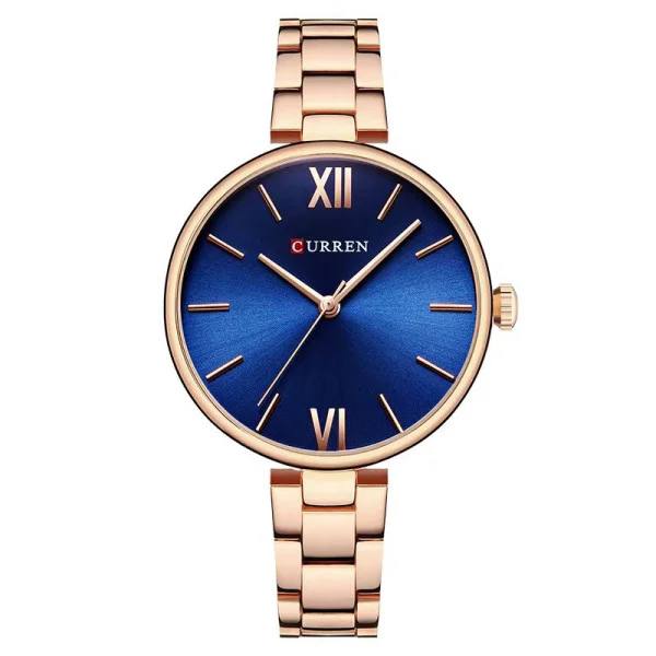 Женские часы Curren 9017 Rose Gold-Blue фото 1