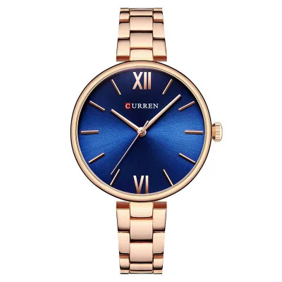 Женские часы Curren 9017 Rose Gold-Blue