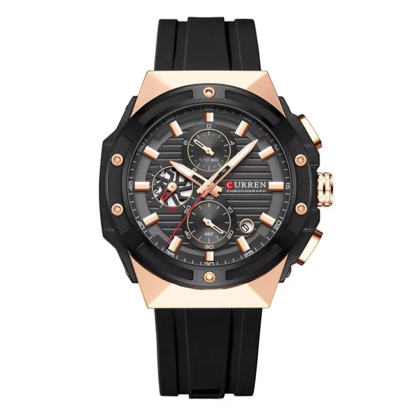 Чоловічий годинник Сurren 8462 Rose Gold-Black фото 1