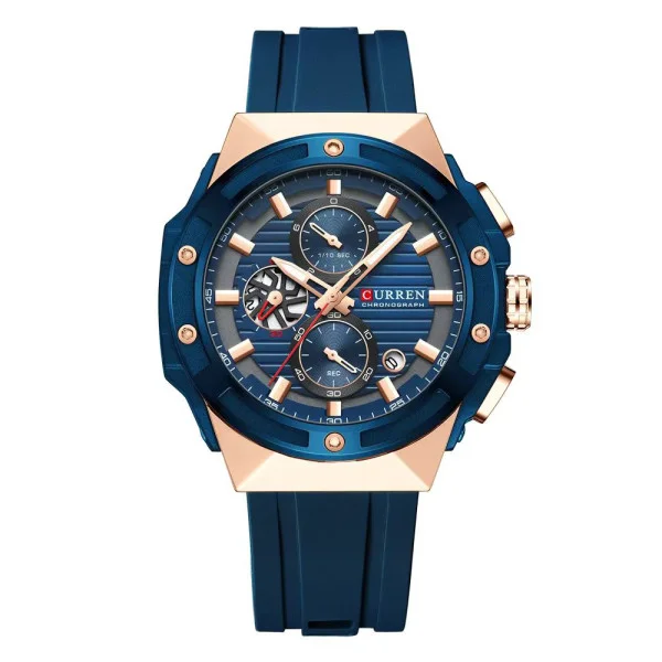 Чоловічий годинник Сurren 8462 Rose Gold-Blue фото 1