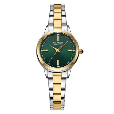 Женские часы Сurren 9094 Gold-Silver-Green