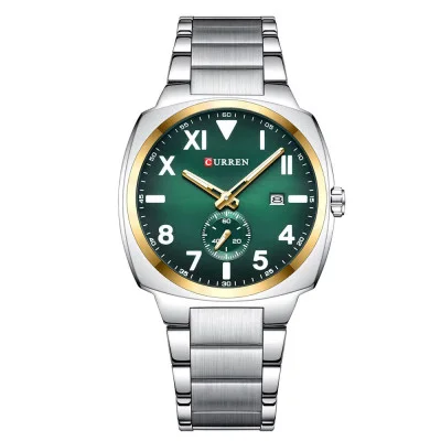 Чоловічий годинник Сurren 8472 Silver-Gold-Green
