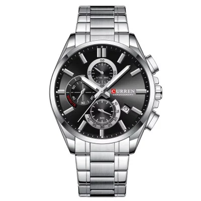 Мужские часы Сurren 8475 Silver-Black
