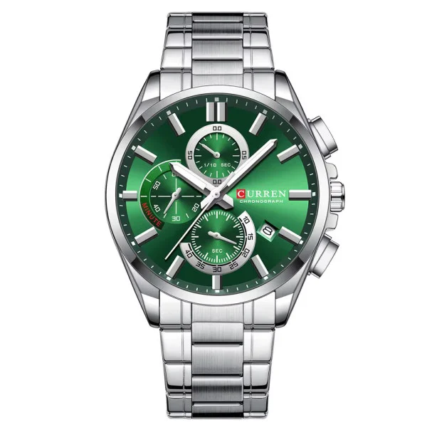 Мужские часы Сurren 8475 Silver-Green фото 1