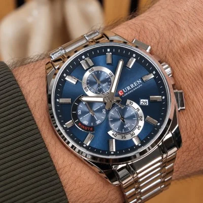 Чоловічий годинник Сurren 8475 Silver-Blue