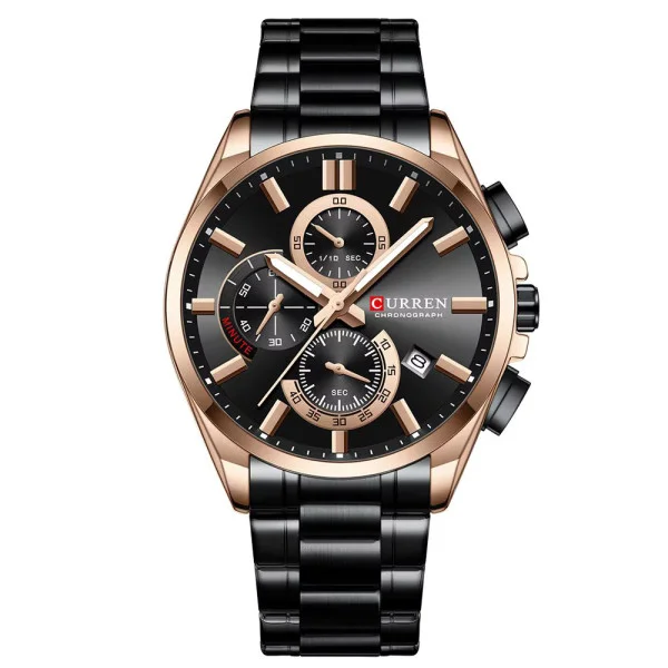 Мужские часы Сurren 8475 Rose Gold-Black фото 1