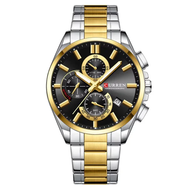 Мужские часы Сurren 8475 Gold-Silver-Black фото 1