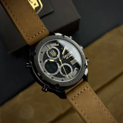 Мужские часы Awarder 017 Тризуб золото  Black-Brown