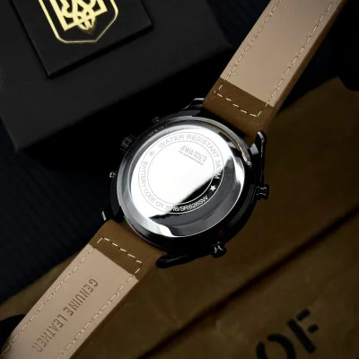 Чоловічий годинник Awarder 017 Тризуб золото  Black-Brown