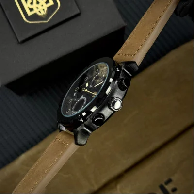 Чоловічий годинник Awarder 017 Тризуб золото  Black-Brown
