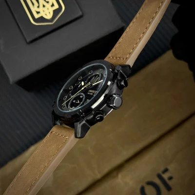 Чоловічий годинник Awarder 016 Тризуб золото  Black-Brown