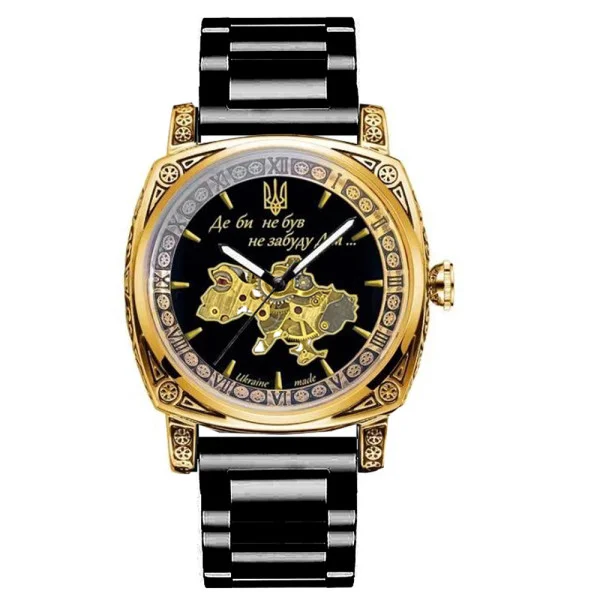 Чоловічий годинник Awarder 021-3D Де би не був Gold-Black Steel фото 1