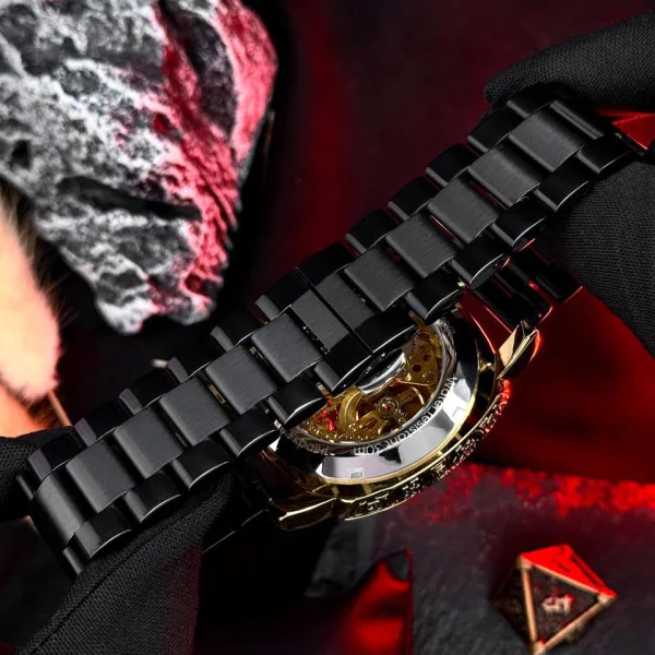 Чоловічий годинник Awarder 021-3D Де би не був Gold-Black Steel фото 9