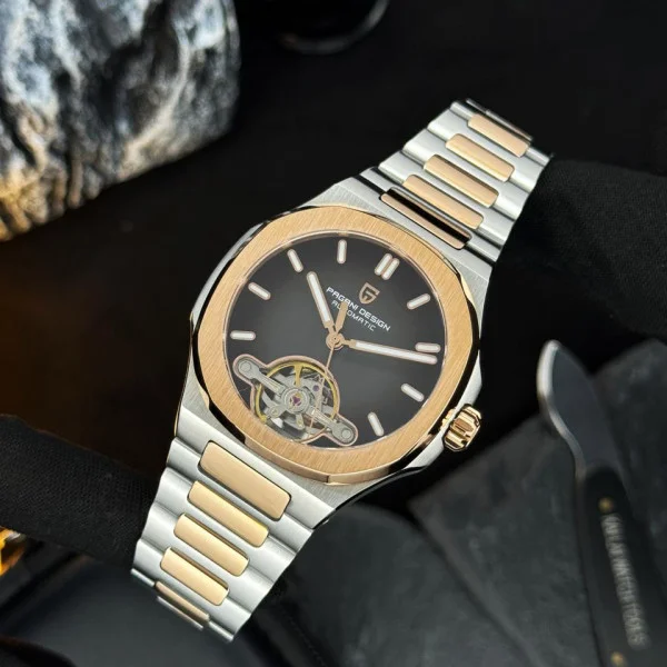 Чоловічий годинник Pagani Design PD-YS025 Silver-Gold-Brown фото 4