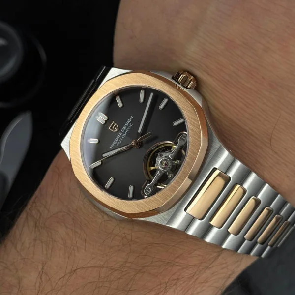 Чоловічий годинник Pagani Design PD-YS025 Silver-Gold-Brown фото 5