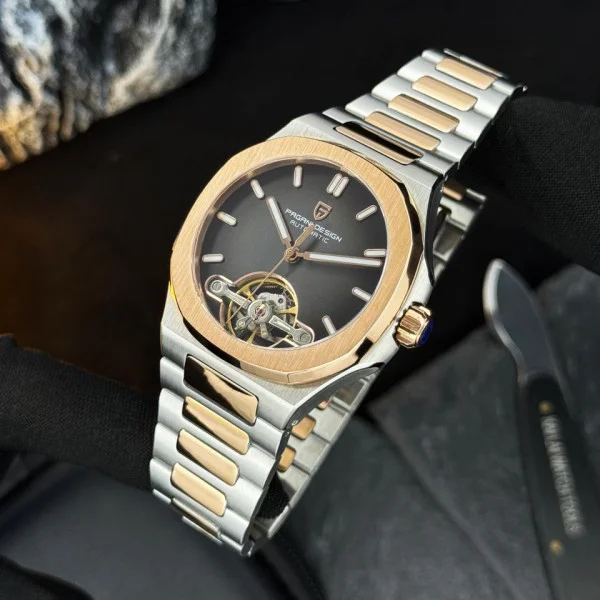 Чоловічий годинник Pagani Design PD-YS025 Silver-Gold-Brown фото 7