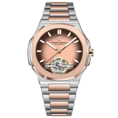 Мужские часы Pagani Design PD-YS025 Silver-Gold-Light Brown