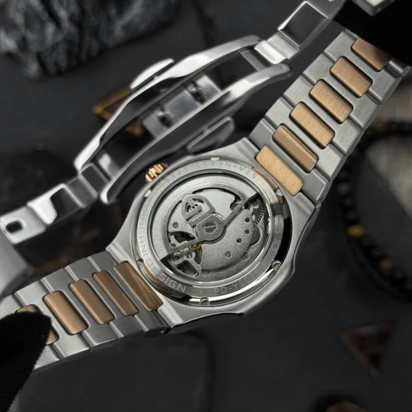 Чоловічий годинник Pagani Design PD-YS025 Silver-Gold-Light Brown фото 9