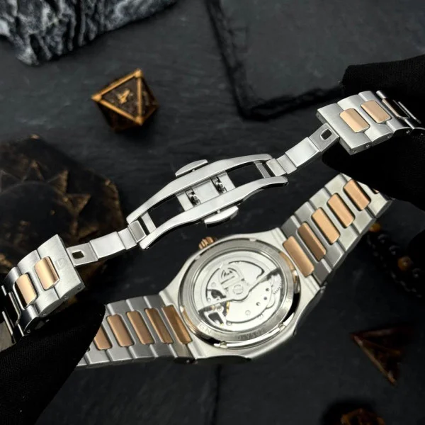 Чоловічий годинник Pagani Design PD-YS025 Silver-Gold-Light Brown фото 10