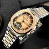 Мужские часы Pagani Design PD-YS025 Silver-Gold-Light Brown фото 3