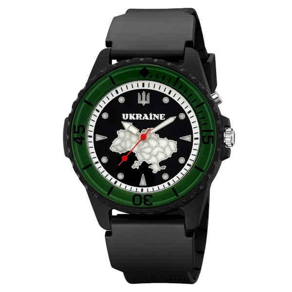 Наручний годинник Awarder 031 Ukraine Black-Green фото 1