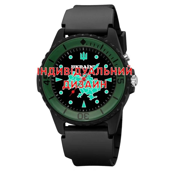 Наручний годинник Awarder 031 Black-Green Індивідуальний дизайн фото 1