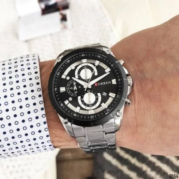 Чоловічий годинник Curren 8360 Silver-Black фото 8