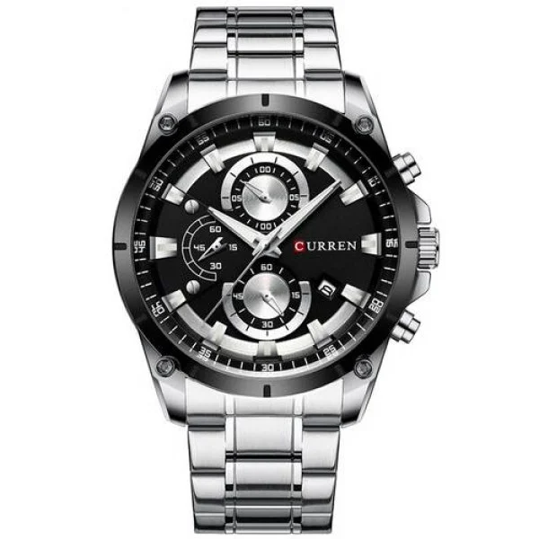 Мужские часы Curren 8360 Silver-Black фото 1