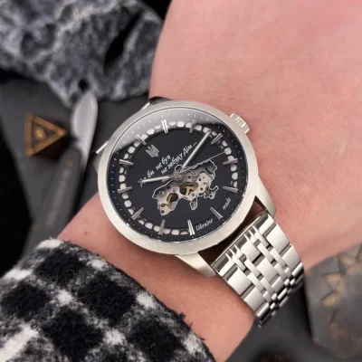 Мужские часы Awarder 043-1 Де би не був Silver-Black Steel Miyota