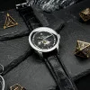 Мужские часы Awarder 043-1 Де би не був Silver-Black Leather Miyota фото 5