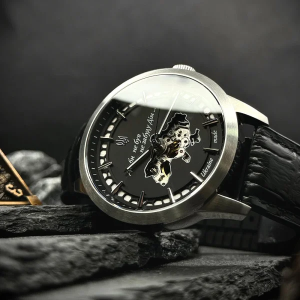 Мужские часы Awarder 043-1 Де би не був Silver-Black Leather Miyota фото 6