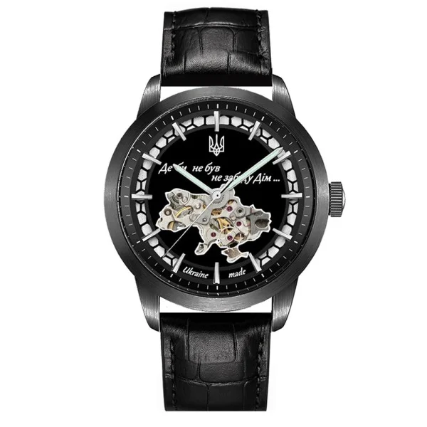 Мужские часы Awarder 043-1 Де би не був All Black Leather Miyota фото 1
