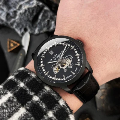 Чоловічий годинник Awarder 043-1 Де би не був All Black Leather Miyota