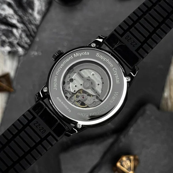 Мужские часы Awarder 043-1 Де би не був All Black Leather Miyota фото 9