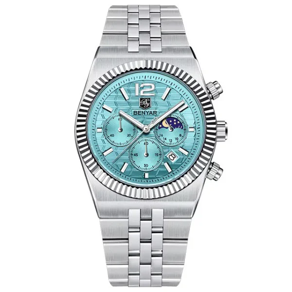 Чоловічий годинник Benyar BY-5225 Silver-Blue фото 1