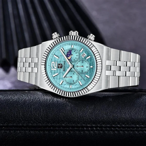 Чоловічий годинник Benyar BY-5225 Silver-Blue фото 7