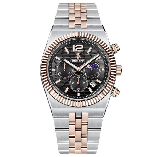 Мужские часы Benyar BY-5225 Silver-Rose Gold-Black фото 1