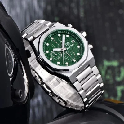 Чоловічий годинник Benyar BY-5216 Silver-Green
